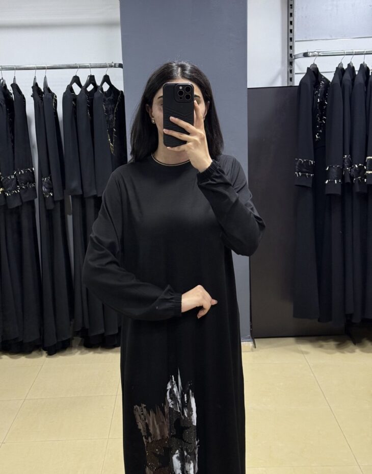 ⁦432 طقم قطعتين مع طباعة ولمعة 48/38 أسود⁩ - الصورة ⁦3⁩