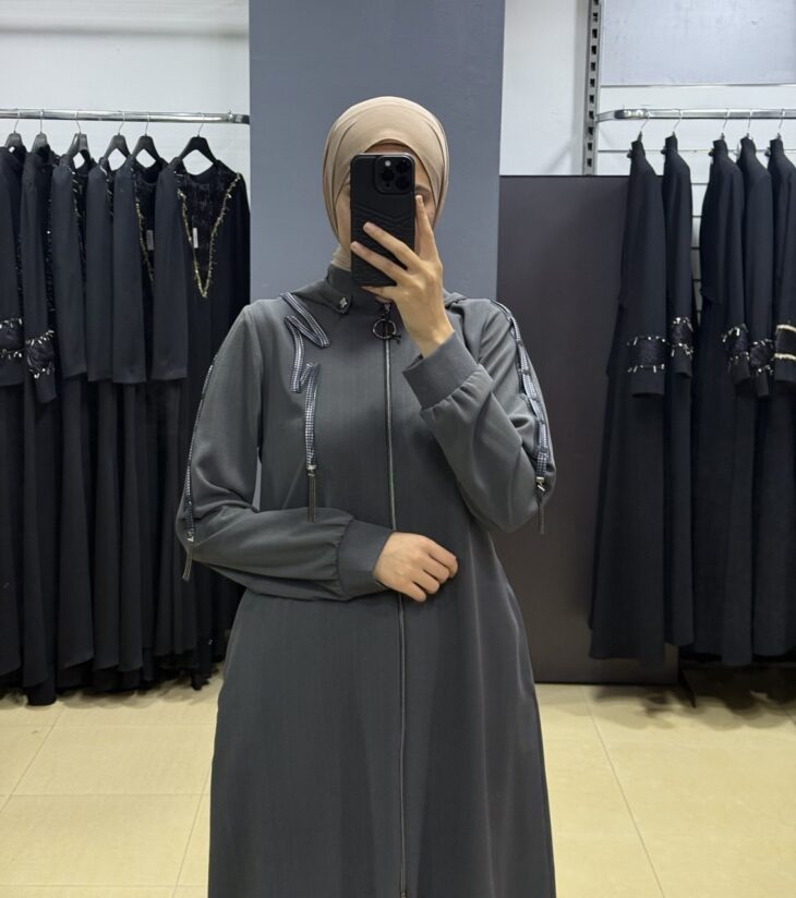 ⁦2456 ترانشكوت سحاب طاقية مع جيب 52/42 سكني داكن⁩ - الصورة ⁦3⁩