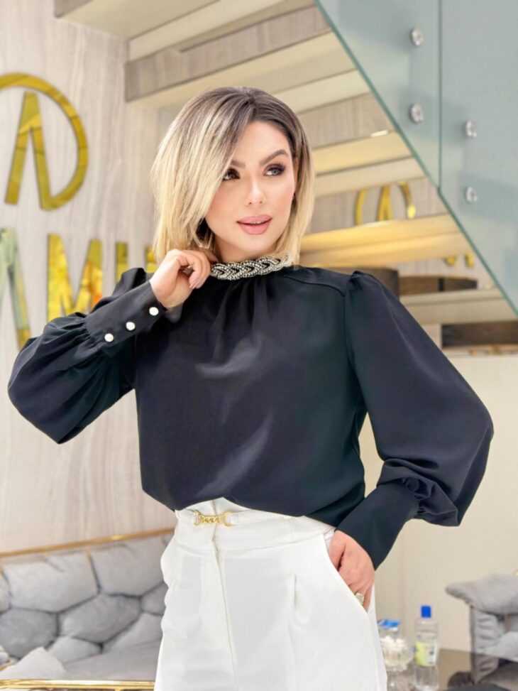11672 تونيك قبة زخرفة مع لمعة 46/38 أسود