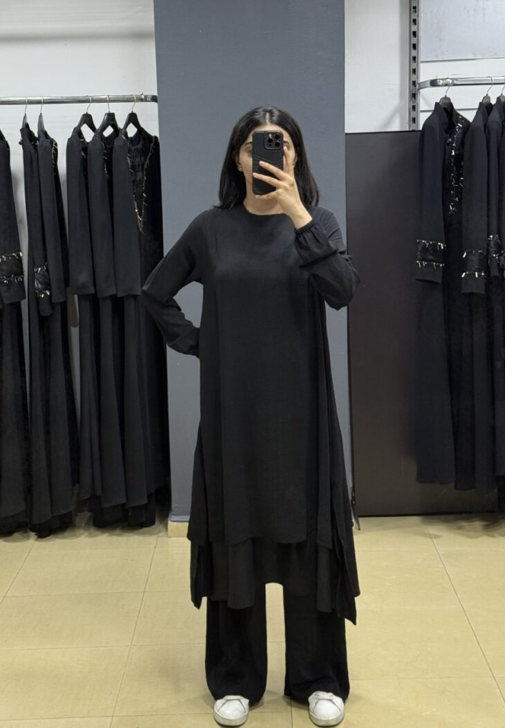 447 طقم قطعتين مع لمعة 50/40 أسود