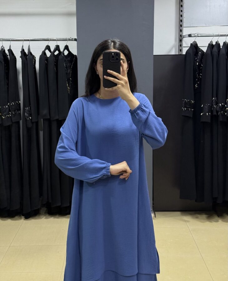 ⁦447 طقم قطعتين مع لمعة 50/40 نيلي⁩ - الصورة ⁦4⁩