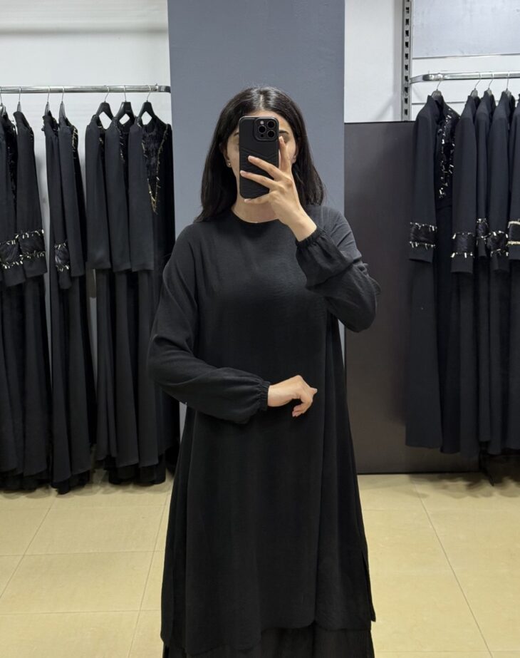 ⁦447 طقم قطعتين مع لمعة 50/40 أسود⁩ - الصورة ⁦3⁩