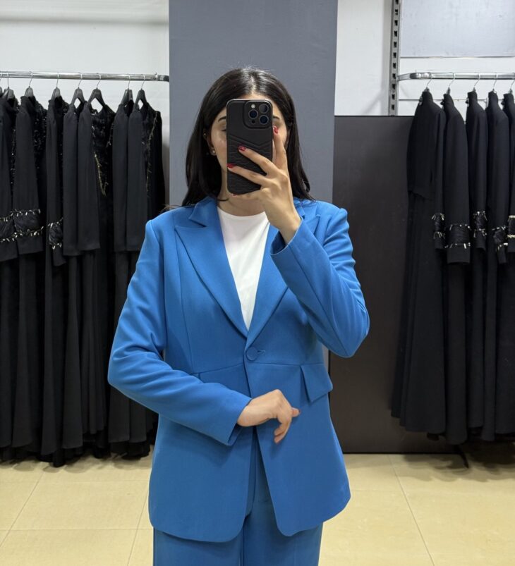 ⁦4637 جاكيت قبة أزرار 44/38 أزرق⁩ - الصورة ⁦3⁩