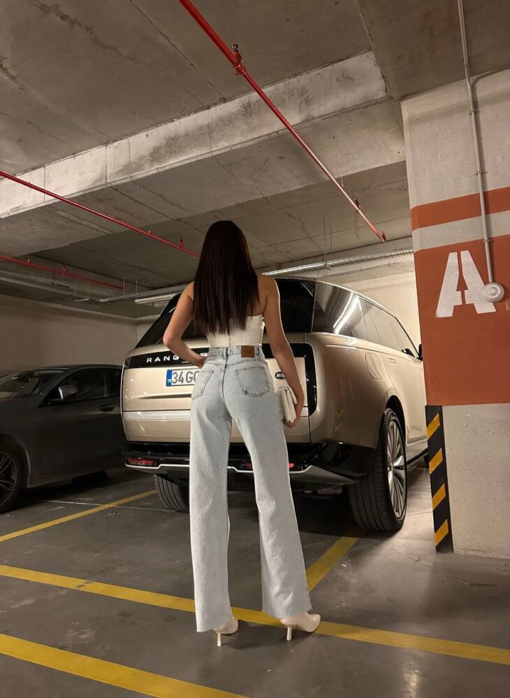 ⁦2196 بنطلون جينز رجل عريضة مع جيب 42/34 أزرق فاتح⁩ - الصورة ⁦4⁩