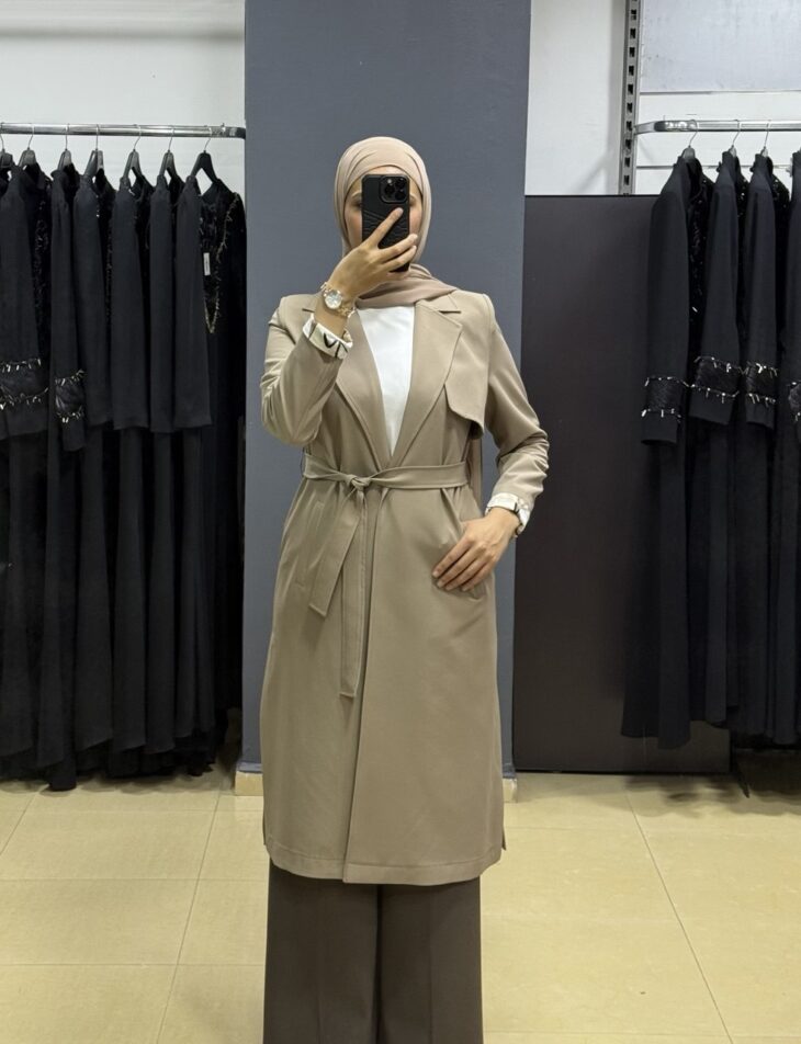 10877 ترانشكوت قبة مفتوح جيب مع حزام 46/38 المنك