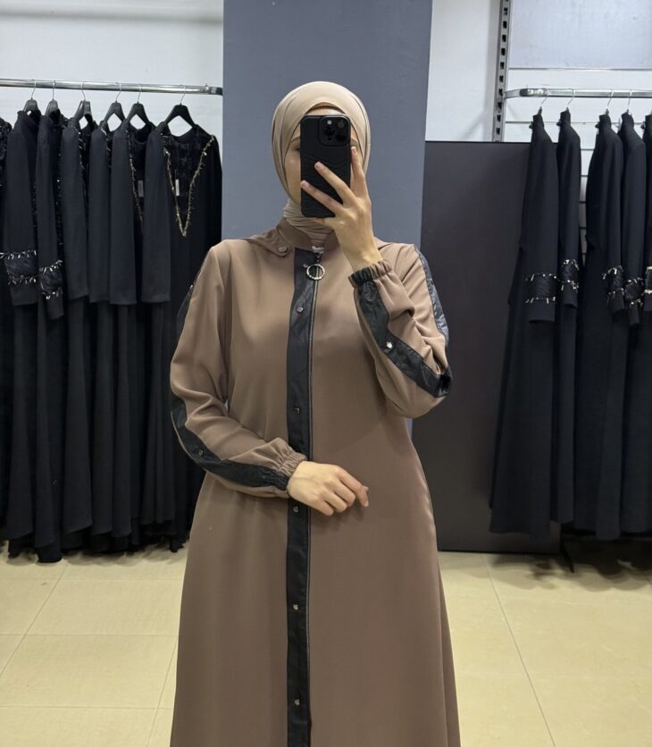⁦2490 ترانشكوت سحاب طاقية مع جيب 50/40 المنك⁩ - الصورة ⁦3⁩