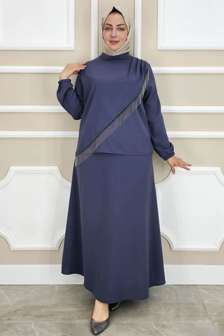 259048 طقم تنورة قطعتين 50/38 كحلي