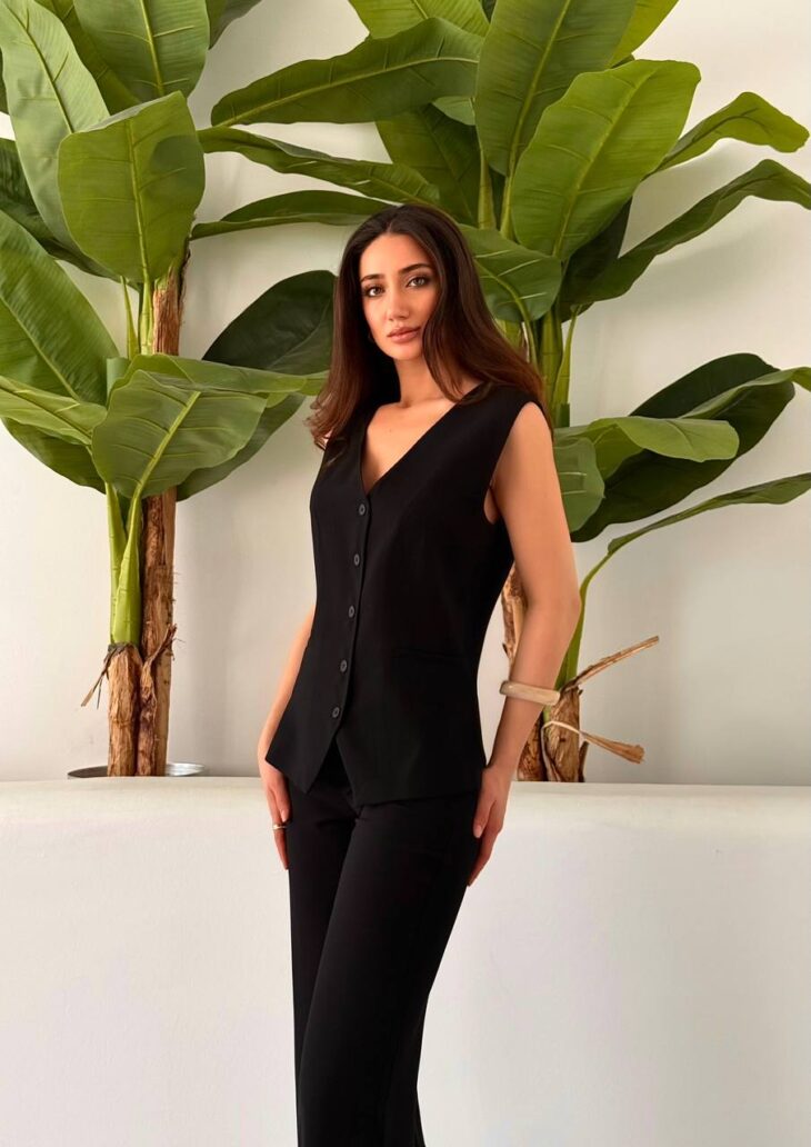 ⁦9217 طقم فست قطعتين أزرار 44/38 أسود⁩ - الصورة ⁦5⁩