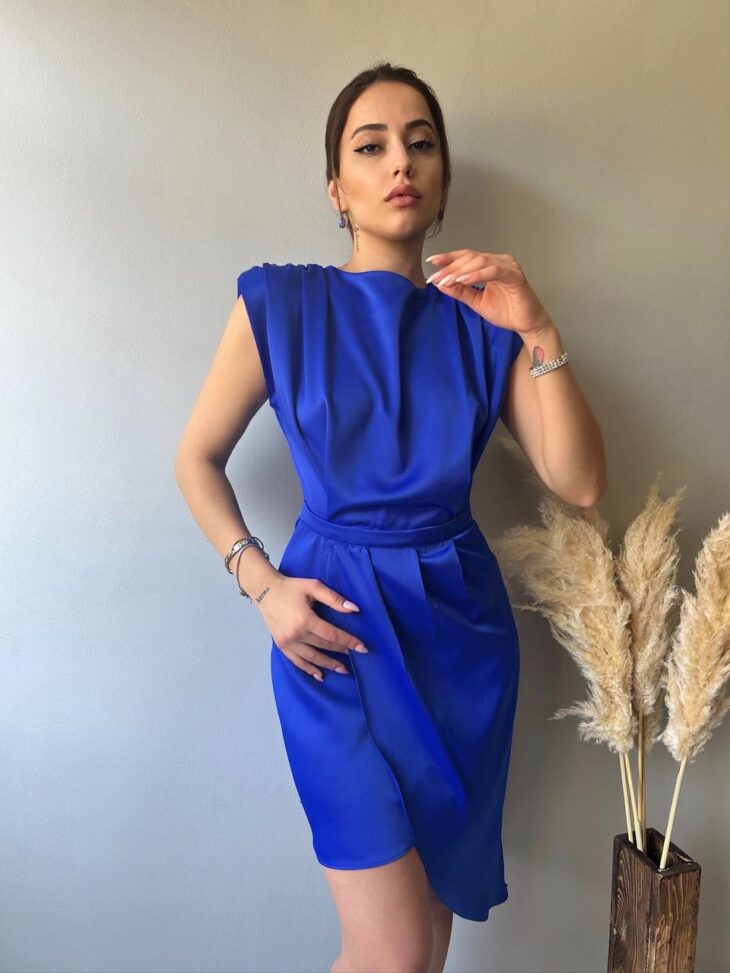 13359 فستان سادة 44/38 نيلي داكن