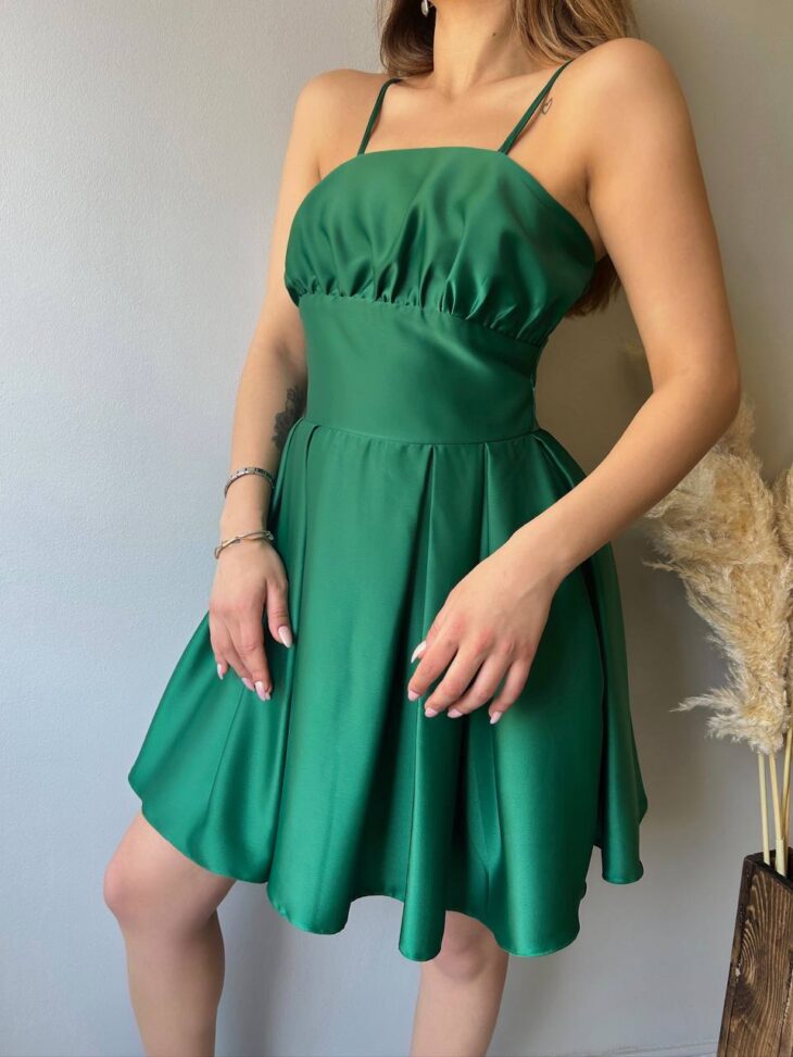 ⁦13362 فستان سادة 44/38 أخضر⁩ - الصورة ⁦6⁩